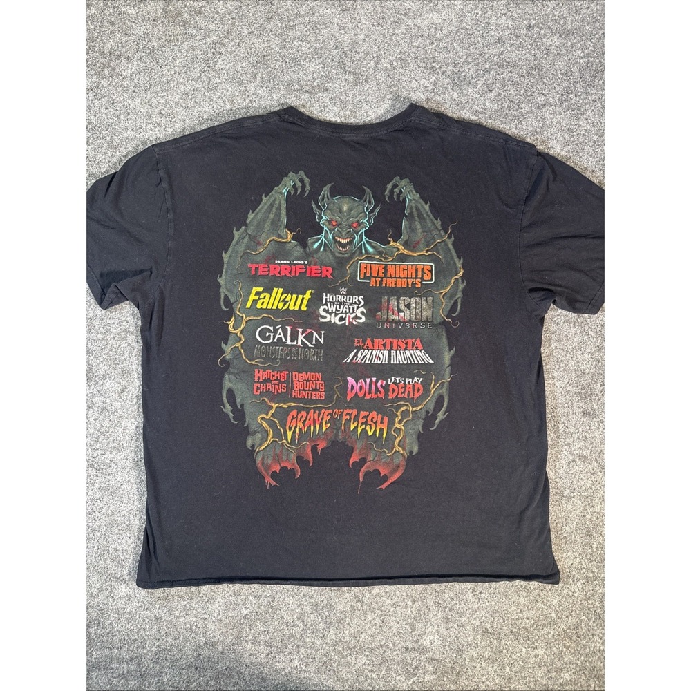 Universal Halloween Horror Nights FNAF Jason Black Graphic T-Shirt 2XL